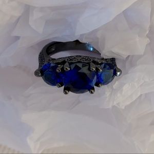 Jeulia®️ Sapphire 3 Stone Ring